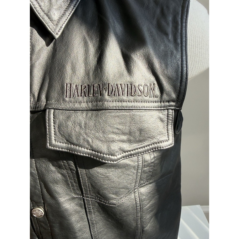Harley Davidson Men's Switchback Blade Skull Black Leather Jacket XL - Picture 6 of 13